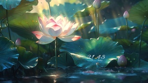 唯美光影夏日荷花
