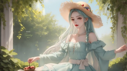 4K夏日草帽女孩