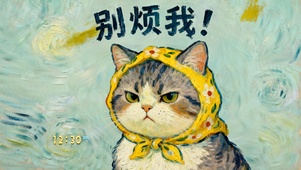 油画搞怪风 生气的喵！