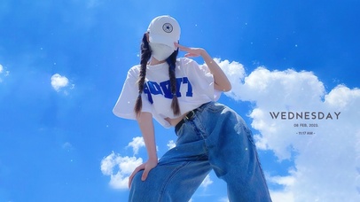 治愈蓝色阳光女孩