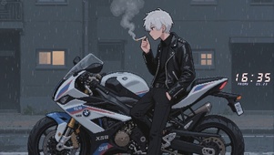 像素风机车男