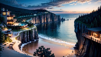 海边悬崖上的酒店