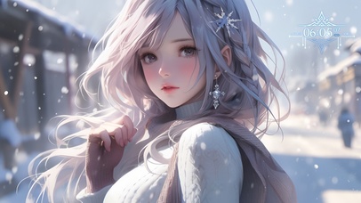 雪天美少女