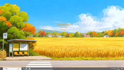 秋天的稻田车站