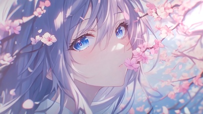 樱花树下的女孩