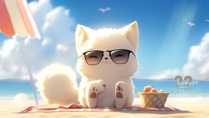 沐浴阳光眼镜猫