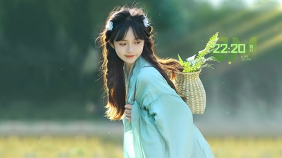 后山采药的小姑娘