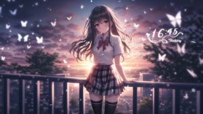 雪墨壁纸丨雪乃丨落日余晖丨