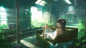 废墟沙发少女