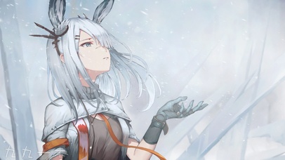 雪中兔儿萌妹子