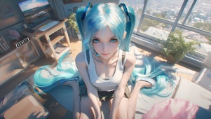 清纯双马尾少女