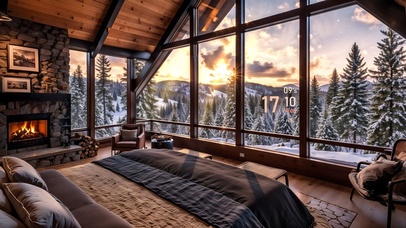 温馨雪景-随时间变化