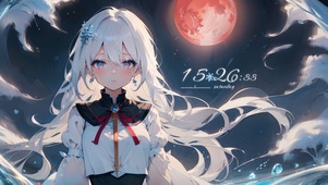 唯美红月少女