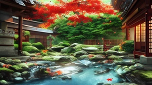 枫叶日式小院