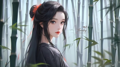 武侠竹林女孩