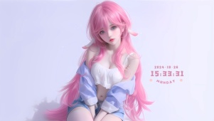 氧气粉发纯欲美女