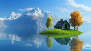湖中小屋