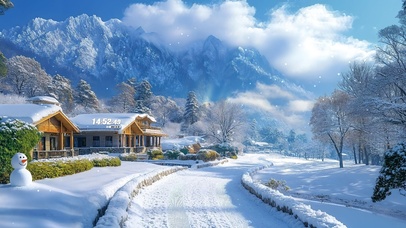 治愈山下村庄道路