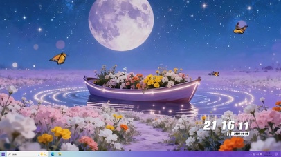 夜景花草树木桌面主题