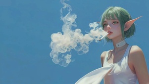 绿发少女