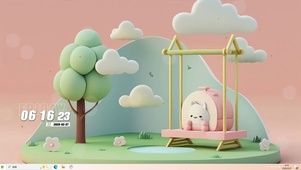 简约壁纸3D云树木桌面主题