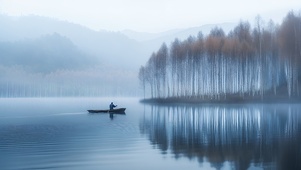 初冬湖泊