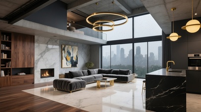 高级设计室内，Loft