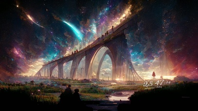 4K 唯美梦幻彩虹星空世界