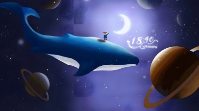 唯美星空鲸鱼女孩