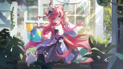 4K唯美治愈花园少女