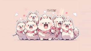 可爱狗狗堆