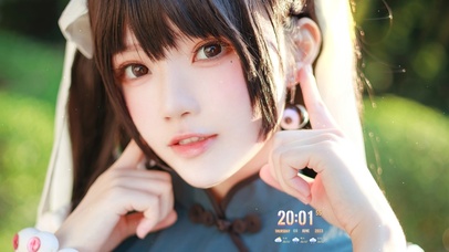 4K性感清纯丸子头美女