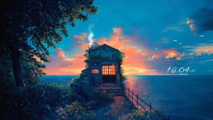 孤寂海岛小屋