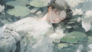 睡觉的少年-莲花池畔