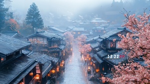 江南古镇烟雨