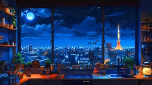 夜空下的都市