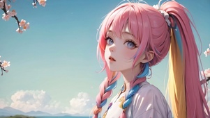 樱花下的彩虹女孩