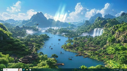 绿色护眼风景AI壁纸-桌面主题