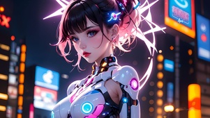 炫酷都市赛博机械少女