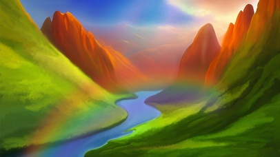 唯美治愈 山谷彩虹