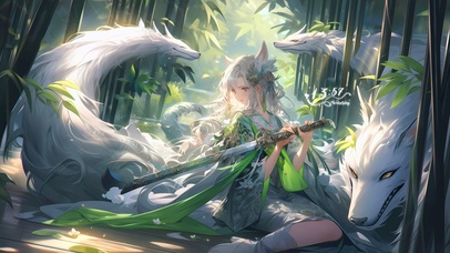 4k竹林修仙女孩