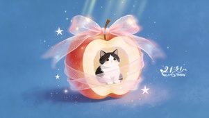 氛围感苹果小猫