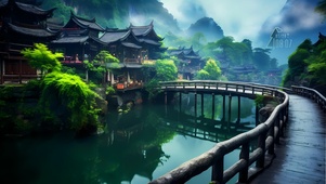 护眼雨雾塔寨村	