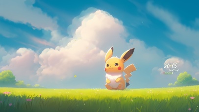 清新 草地皮卡丘