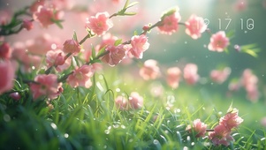 雨后桃花