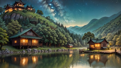 4K唯美治愈高山湖景木屋