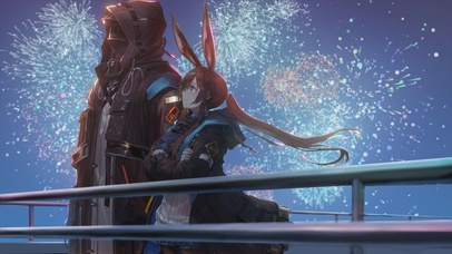 明日方舟_庆典中的博士和阿米娅