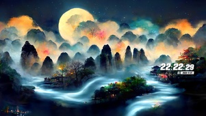 古风月色山水