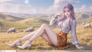 草原放羊少女