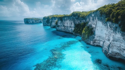 清新纯净海岛蓝色海洋